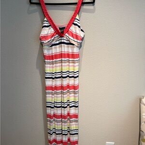 Design History Red and White Striped Maxi Dress